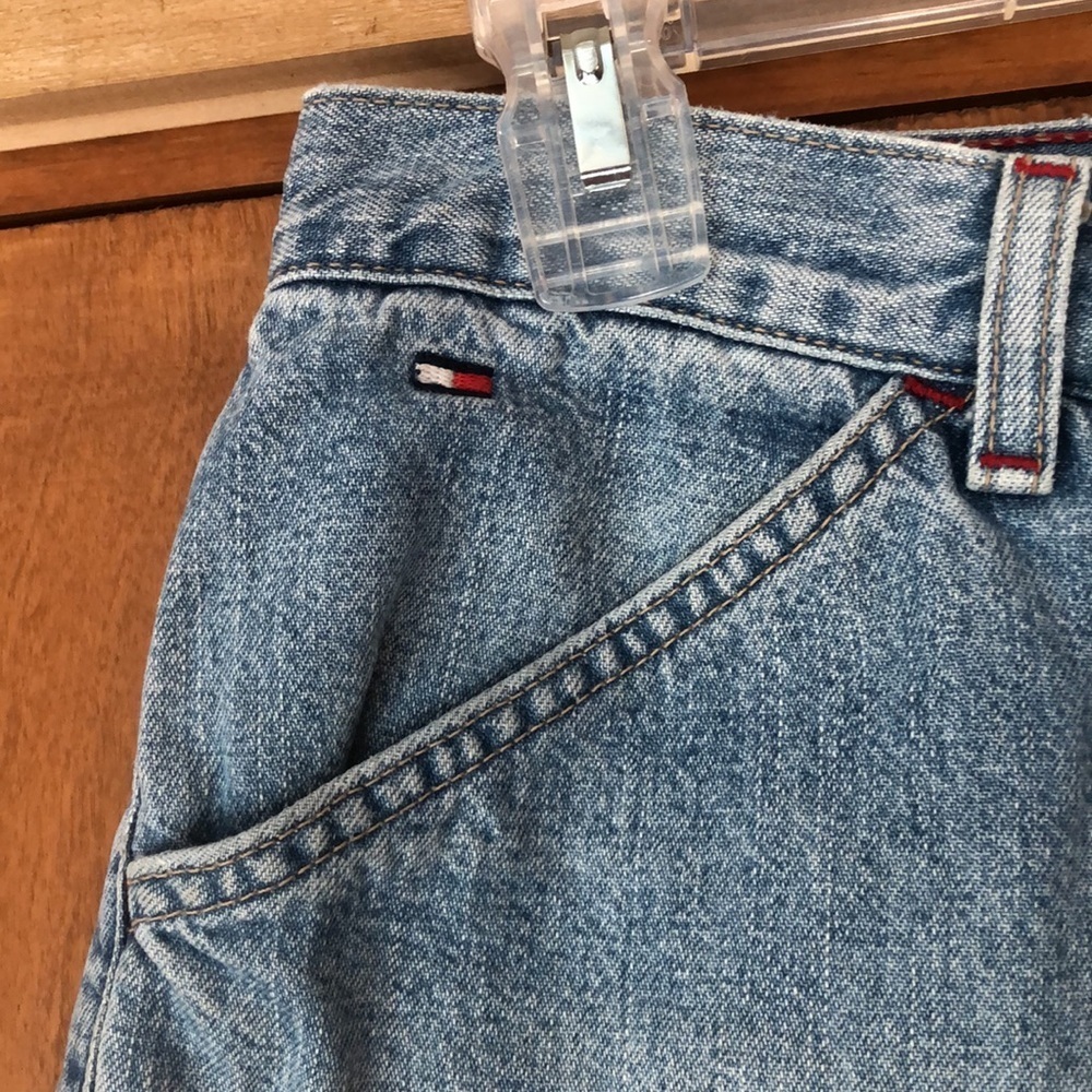 Y2K Tommy Hilfiger raw hem cutoff denim blue jean shorts - Picture 3 of 6